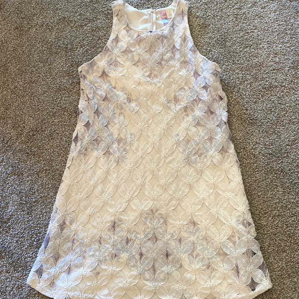 White and blue lace summer dress